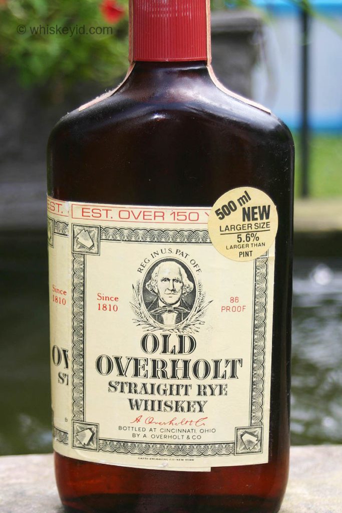 old overholt rye whiskey 1979 - front