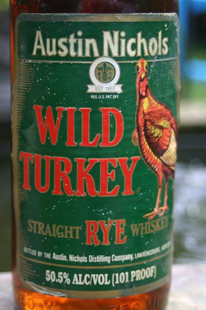 wild turkey rye whiskey christmas bottle 1992 - front label