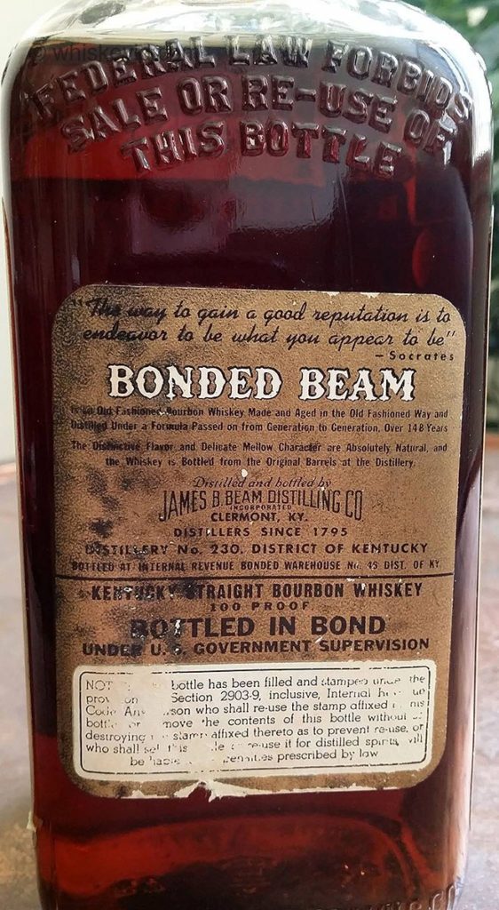 bonded beam bourbon 1943 - back