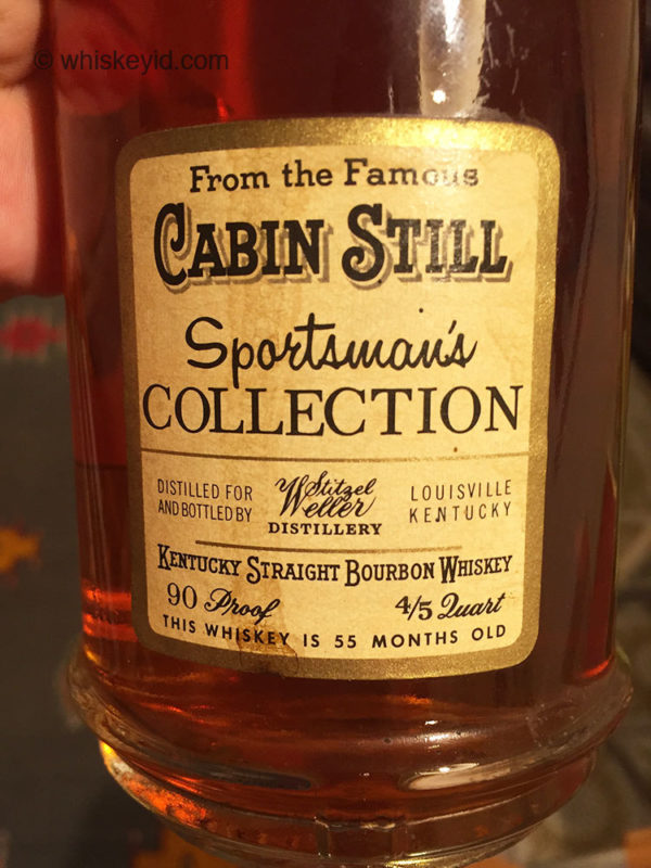 cabin_still_bourbon_sportsmans_collection_decanter_1969_label whiskey