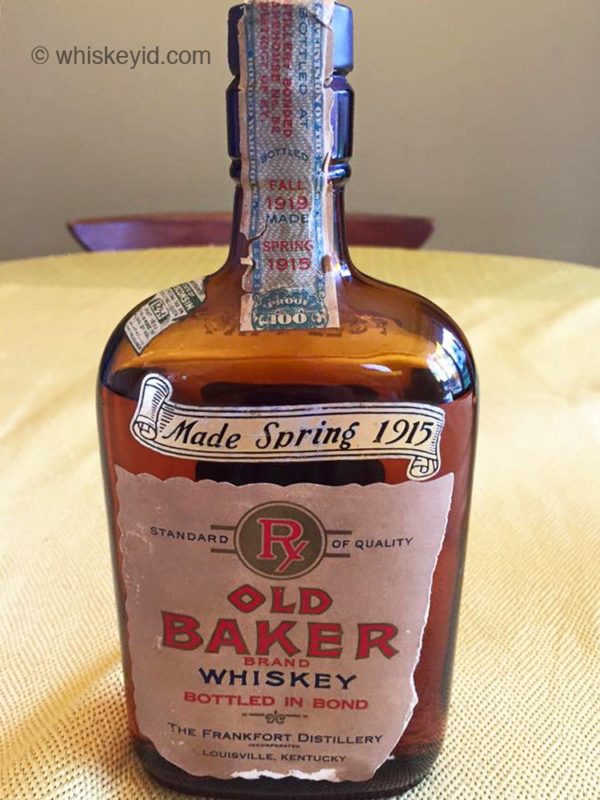 old_baker_whiskey_1919_front whiskey id identify vintage and