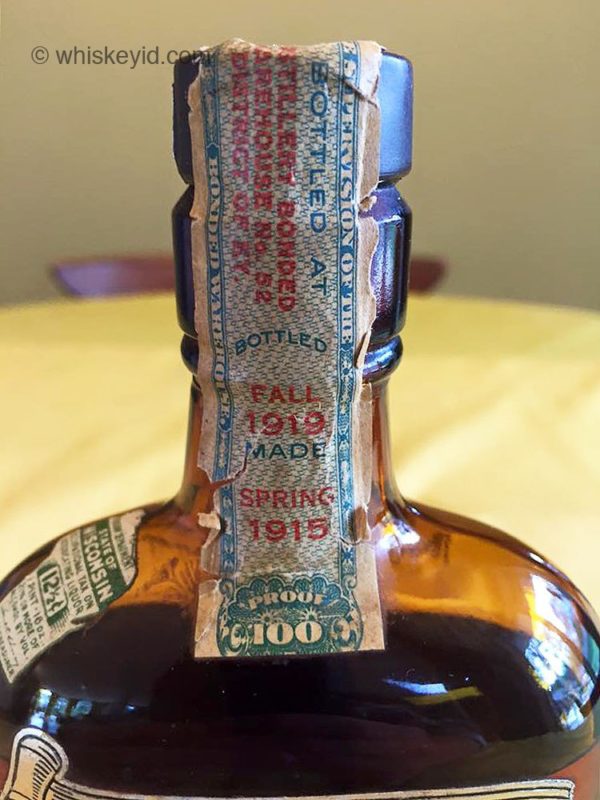 old_baker_whiskey_1919_strip1 whiskey id identify vintage and