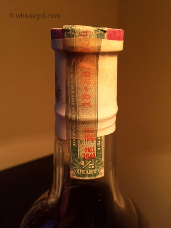 old_crow_bonded_bourbon_1946_strip whiskey id identify vintage and