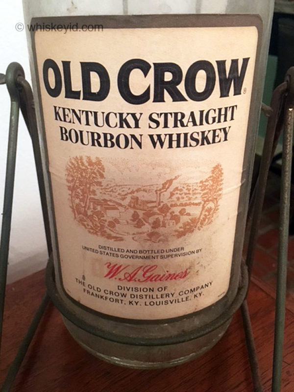 old_crow_gallon_1970s_front_label whiskey id identify vintage and