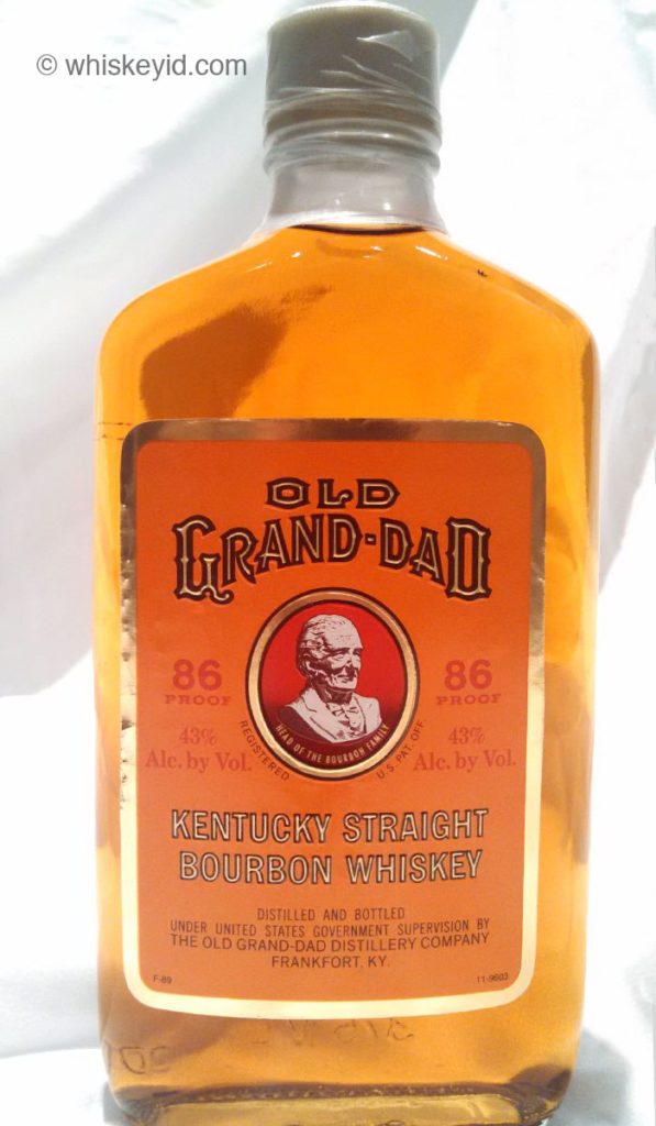 old grand dad 86 proof bourbon 1989 - front