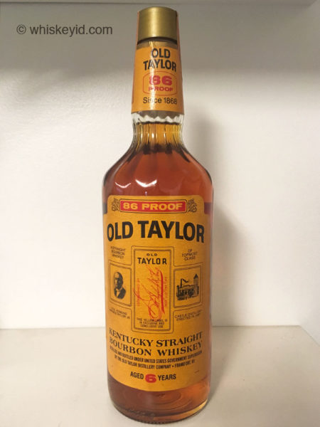 old_taylor_6_year_bourbon_86_proof_1983_front | whiskey id - identify