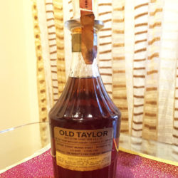 old_taylor_86_proof_bourbon_decanter_export_1964_back