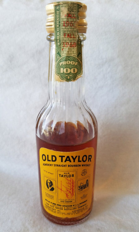 Old Taylor Bonded Bourbon Mini 1963-1968 Front 