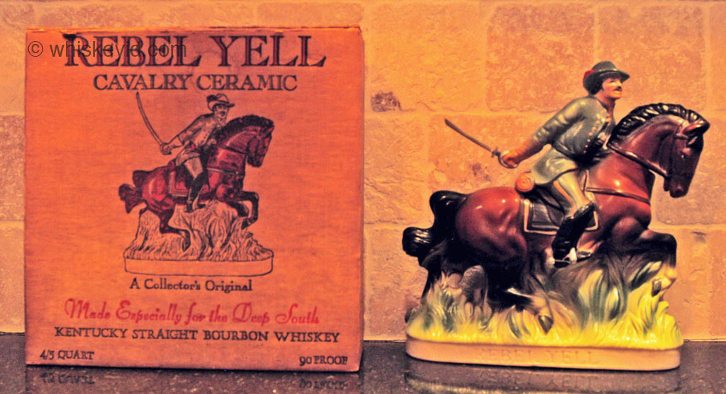 rebel_yell_cavalry_ceramic_bourbon_decanter_1969_front