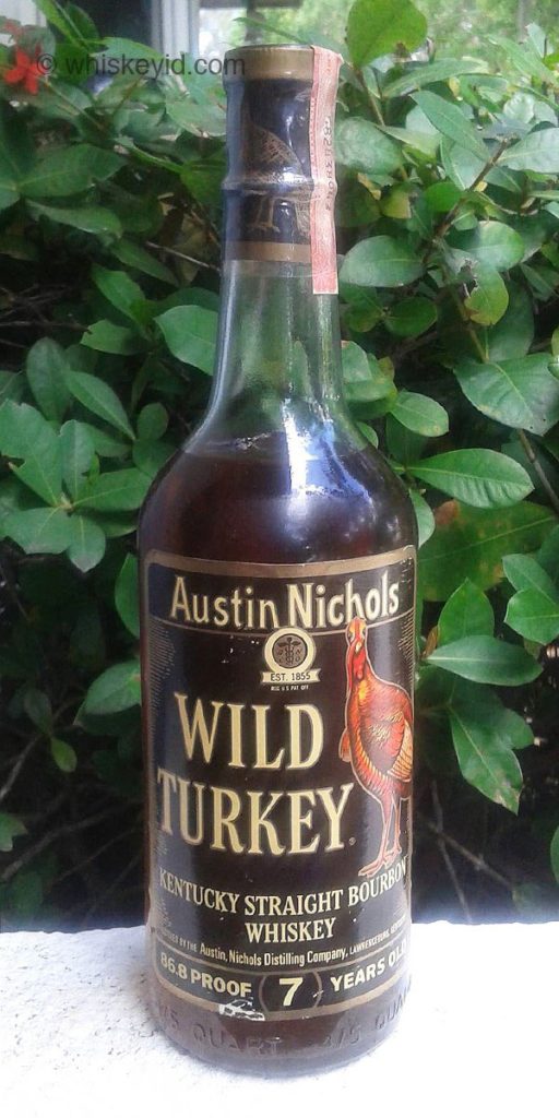 wild turkey 7 year bourbon 1974 back